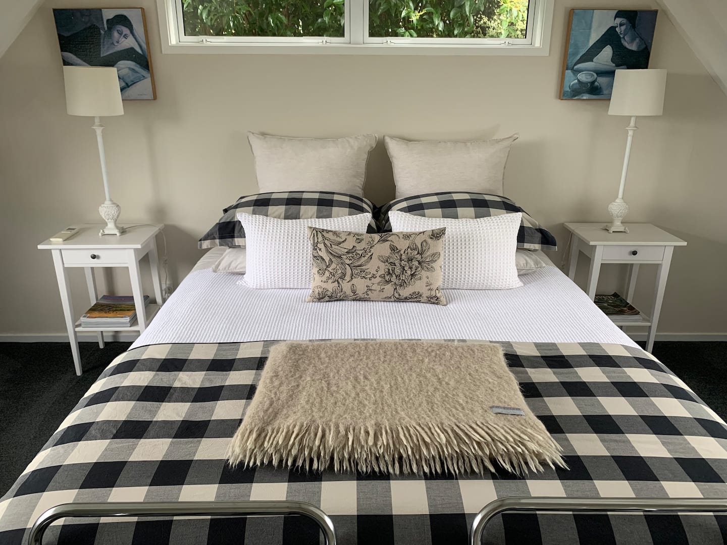 King bed dressed in pure linen