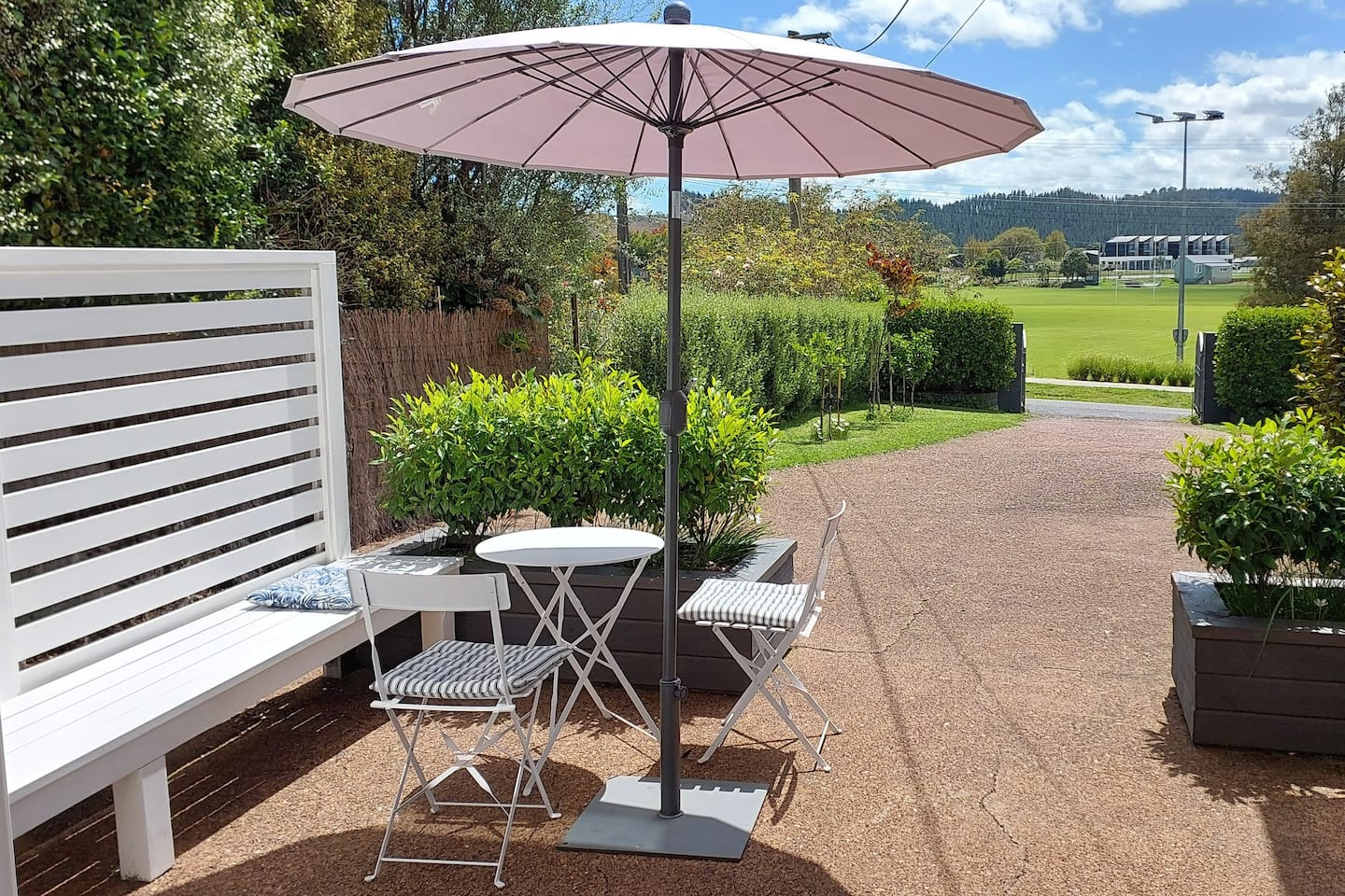 Garden patio in the afternoon